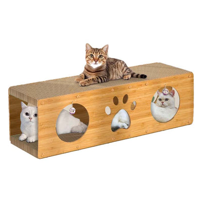 Cat Scratcher, Cat Tunnel House with Scratching Pad and Ball Toy - Large Size, Cat Scratchers, Pet toy, Innovative Design, Safe and Eco-Friendly